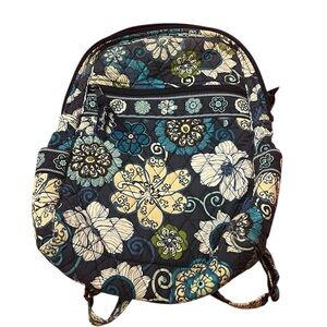 Vera Bradley Blue and Cream Floral Mini Backpack